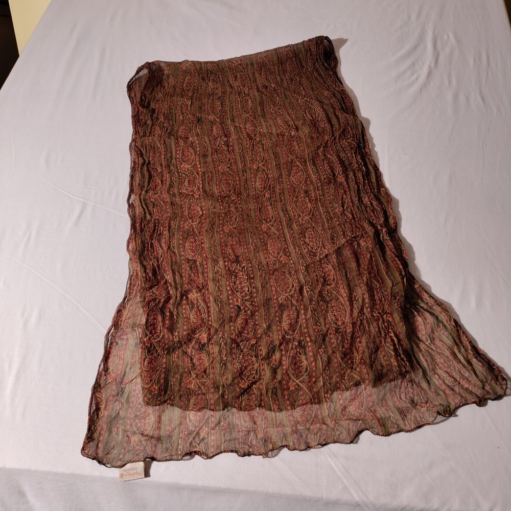 ANOKHI Handworks Vintage Rayon Rectangle Scarf Stole Multicolor 33" x 70"